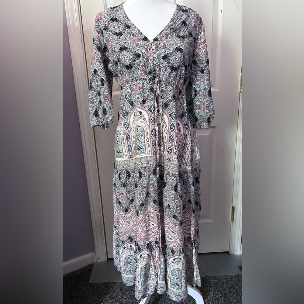 Women’s Shein Multi Colored Tiered Maxi Dress Size Small